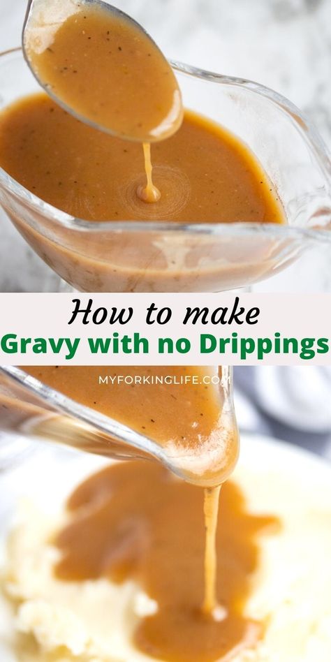 Recipe For Gravy, Turkey Gravy Without Drippings, Gravy Without Drippings, Ham Gravy, Turkey Gravy Recipe Easy, Turkey Gravy From Drippings, Making Turkey Gravy, Brown Gravy Recipe, Homemade Gravy Recipe