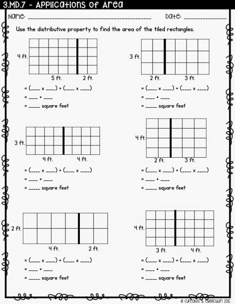 Cupcakes & Curriculum: Teaching Distributive Property Using an Area Model Partial Product Multiplication, Area Model Multiplication, Distributive Property Of Multiplication, Math Properties, Area Worksheets, Area Model, Properties Of Multiplication, Maths Area, Distributive Property