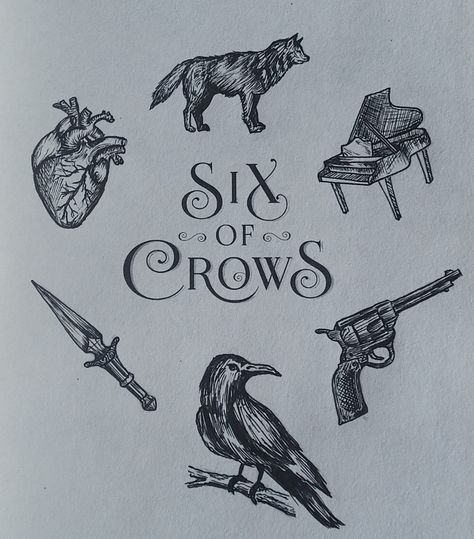 Six Of Crows Symbol Simple, Simon Snow Tattoo, The Wraith Six Of Crows, Six Of Crows Fanart Characters, Six Of Crows Prints, Six Of Crows Decor, Six Of Crows Logo, Six Of Crows Embroidery, Six Of Crows Doodles