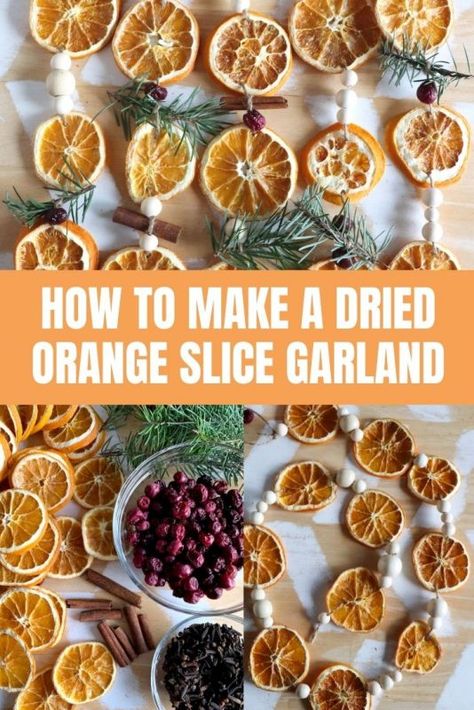 Dried Orange Garland, Deco Fruit, Diy Christmas Garland, Christmas Wreaths Diy Easy, Orange Christmas, Dried Orange Slices, Dried Oranges, Orange Garland, Natural Christmas