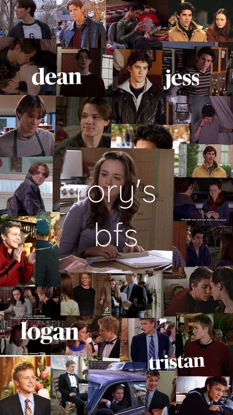 #rory #dean #jess #tristan #logan #unamammaperamica #collages Jess Rory, Rory And Dean, Rory And Logan, Gilmore Guys, Gilmore Girls, Dean, Reading, Quick Saves