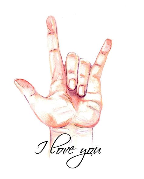 ASL Art, Sign Language Art, Watercolor Painting, Watercolor Print, ASL Alphabet, ASL I love you, Sig Alphabet Asl, Asl Art, Sign Language Art, Asl Alphabet, I Love You Signs, Language Art, Art Watercolor Painting, Art Sign, Gorgeous Art