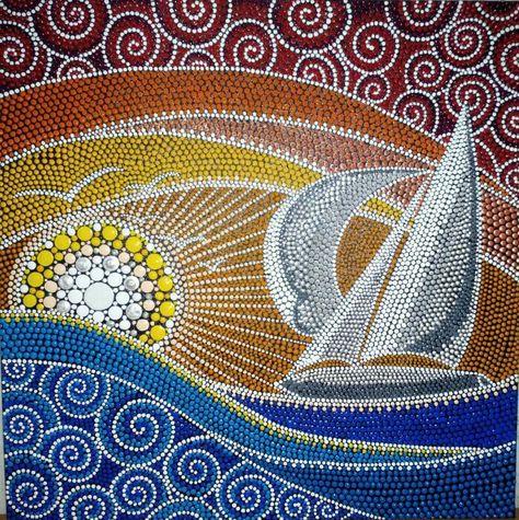 Acrylic Dot Painting Ideas, Mosaic Painting, Mandala Canvas, Greek Design, Dot Art Painting, Mandala Dots, Mandala Painting, Rock Painting Art, Zentangle Art