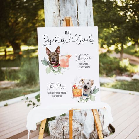 Pet Signature Drink Sign, Bar Menu Sign, His and Hers Wedding Cocktail Drinks Printable Digital File Signature Cocktail Drinks, Wedding Bar Menu Template, Signature Wedding Drinks Sign, Wedding Bar Menu Sign, Signature Drink Sign, Bar Menu Sign, Drinks Sign, Wedding Signature Drinks, Paint Your Pet