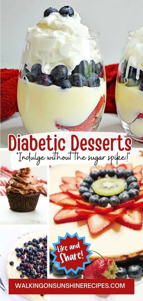 Included in this collection of 14 Diabetic Desserts are cakes, brownies, and more that will help you enjoy the sweetness of desserts without feeling guilty. Low Gi Sweet Treats, Desert For Diabetics Easy, Low Carb Dessert Recipes For Diabetics, Pastries For Diabetics, Good Desserts For Diabetics, Desserts For Type 1 Diabetics, Insulin Resistance Dessert Recipes, Insulin Resistant Desserts, Diebities Dessert