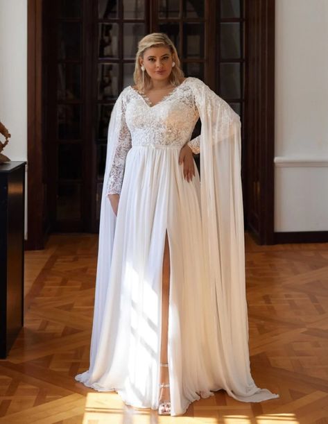 Plus Size Wedding Dress Wedding Gown Big Size a Line Plus Size Wedding Dress Lace Wedding Plus Size Dress a Line Lace Custom Gown With Cape - Etsy Croatia Hawaii Wedding Dress Plus Size, Plus Size Boho Wedding Dress Long Sleeve, Plus Size Wedding Dress With Cape, Plus Size Wedding Dresses A Line, Summer Wedding Dress Plus Size, Plus Size Wedding Gowns With Sleeves, Wedding Plus Size Dress, Plus Size Boho Wedding Dress, Plus Size Wedding Dresses Curvy Bride