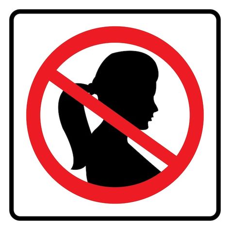 Vector no girls sign not allowed female ... | Premium Vector #Freepik #vector #no #no-hand #lady #female No Girls Symbol, Girl Symbol, Hanuman Ji Wallpapers, Symbol Drawing, Entry Signs, Female Symbol, S Love Images, Wallpaper Flowers, Hanuman Ji