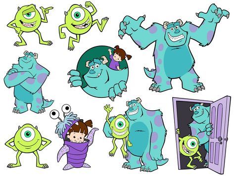 Monsters Inc Svg, Sully Monsters Inc, Monsters Inc Boo, Mike From Monsters Inc, Mike And Sully, Free Characters, Creepy Tattoos, Mike Wazowski, One Piece Drawing