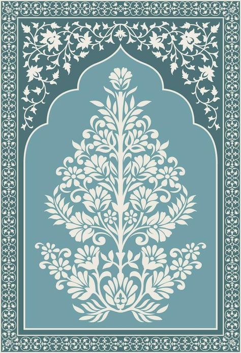 Mughal Print Pattern, Indian Patterns Textiles, Mughal Flowers, Flower Stencil Patterns, Wedding Illustration Card, Digital Print Textiles, Indian Motif, Modern Rock, Mughal Art Paintings