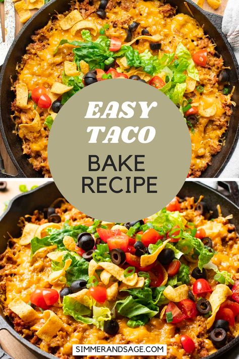 Meals With Refried Beans Dinners, Taco Meat And Refried Beans, Refried Bean Casserole Recipes, Ground Turkey Taco Bake, Taco Casserole With Refried Beans, Refried Beans Casserole Recipe, Fritos Taco Bake, Refried Beans Meals, Recipes Using Refried Beans