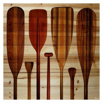 Wooden Oars, Pine Wood Walls, Wooden Paddle, Pine Walls, Print On Wood, Classic Wall, Paddles, Art Print Set, New Wall