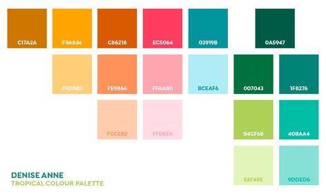 Free Color Palettes from Popular Designers Tropical Pallet Colour Palettes, Complete Color Palette, Color Palette With Mint Green, Bright Tropical Color Palette, Color Palette With Lime Green, Tropical Colour Palette, Tropical Pallet, Japan Color Palette, 9 Color Palette