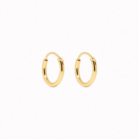 Hoop earrings in three sizes. Find the perfect size or get them all to suit your day. Small Gold Hoops Earrings, Gold Mini Hoop Earrings, Gold Earrings Hoops Small, Earrings Hoops Small, Small Hoops Earrings, Gold Earing, Gold Hoop Earrings Small, Small Gold Earrings, Real Gold Earrings