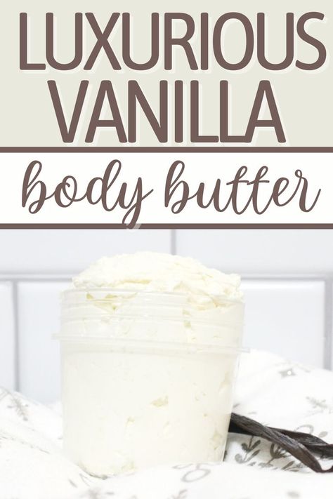 homemade vanilla body butter recipe Vanilla Body Butter Recipe, Body Butter Recipe Whipped, Body Butter Recipe Homemade, Diy Body Butter Recipes, Diy Body Lotion, Homemade Lotion Recipe, Body Butter Recipe, Candle Making Recipes, Vanilla Body Butter