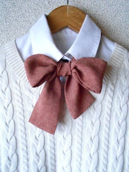 Maroon Bow Tie, Ascot Scarf, Clothes Sweater, Bow Scarf, Etsy Diy, Neck Accessories, Tie Scarf, Scarf Women, White Sweater