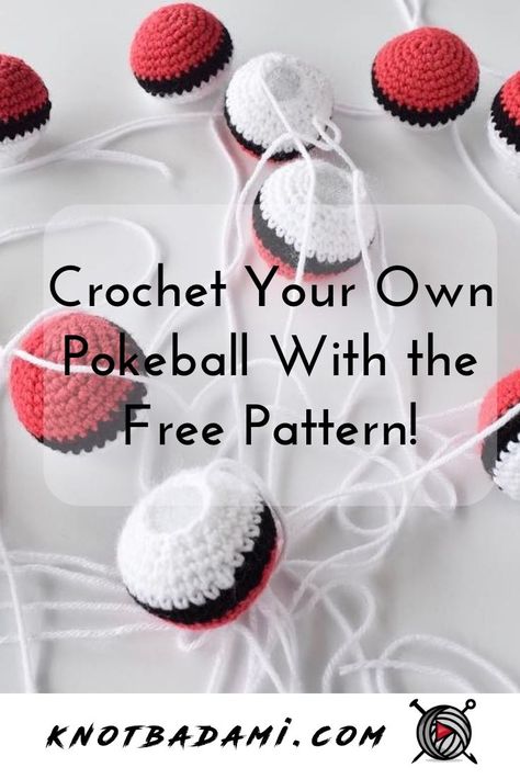 Crochet Poke Ball, Free Crochet Pokeball Pattern, Poke All Crochet Pattern, Pokémon Ball Crochet, Small Crochet Ball Free Pattern, Poke Ball Crochet Pattern, Simple Crochet Projects For Beginners Free, Geek Crochet Patterns Free, Crochet Pokeball Pattern Free