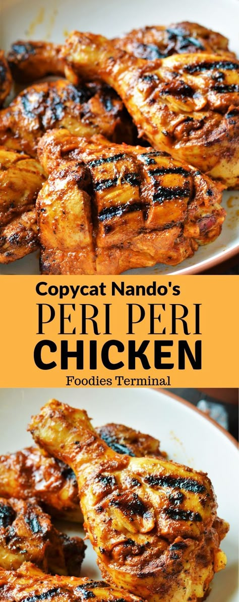 Checkout this Nando's style Peri Peri Chicken recipe that's made with my homemade south african peri peri sauce. This Portuguese Piri Piri Chicken is made without oven or grill. A perfect easy party appetizer or an easy dinner. For such easy recipes visit my blog @foodiesterminal.com #portugueseperiperichicken #piripirichicken #southafricanperiperichicken #nandosperiperichicken #dinner #easyrecipes #easychickenrecipes #chickenappetizer #lunch #brunch #foodiesterminal Nandos Chicken Recipe, Nandos Peri Peri Chicken, Peri Chicken Recipe, Peri Peri Chicken Recipe, Nando's Chicken, Piri Piri Chicken, Peri Chicken, Peri Peri Sauce, Peri Peri Chicken