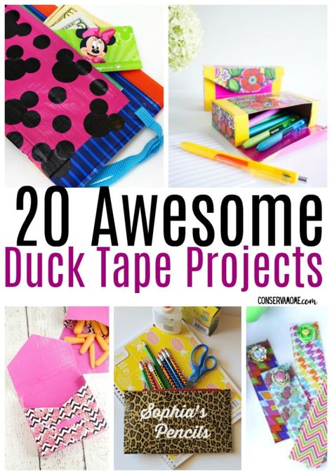 There’s so much creativity to be had with Duck Tape. Check out this round up of 20 Awesome DIY Duck Tape Projects that won’t just be perfect for you but for gift ideas as well. #DIY #DIYCrafts #Ducktapecrafts Diy Duck Tape Crafts, Duct Tape Diy, Duck Tape Projects, Duct Tape Projects, Duct Tape Wallet, Tape Projects, Duct Tape Crafts, Washi Tape Crafts, Tape Art