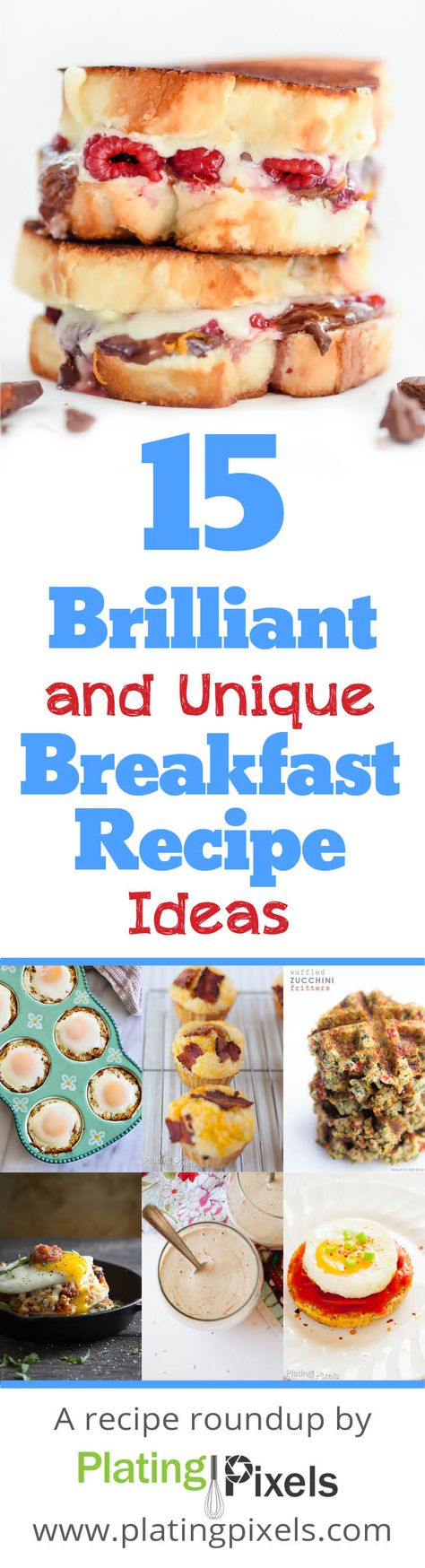 15 Brilliant and Unique Breakfast Recipe Ideas. Roundup by Plating Pixels. 15 breakfast recipes that will question the way you think about food. Want pizza for breakfast? Tahini and date shake? Mango and blueberry cobbler? Bacon and egg cornbread muffins? How about a chocolate and raspberry grilled cheese? (yep you just read that right) - www.platingpixels.com Date Shake, Breakfast Recipe Ideas, Pizza For Breakfast, Unique Breakfast, Chocolate And Raspberry, Breakfast Specials, Cornbread Muffins, Unique Breakfasts, Blueberry Cobbler