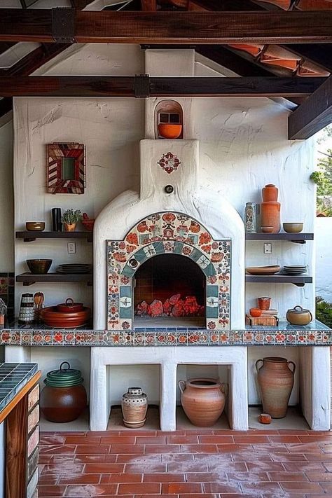 Spanish Mediterranean Kitchen, Spanish Kitchen Design, Spanish Style Kitchen, Hacienda Homes, Spanish Kitchen, Spanish Home Decor, Hacienda Style Homes, Luxury Door, Mediterranean Kitchen