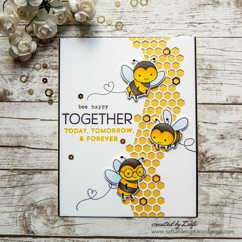 HelloBluebird_beehappy_01IG Bee Hive Cards Handmade, Bee Birthday Cards Diy, Happy Bee Day Card, Honey Bee Lovely Layers, Honey Bee Mason Jar Cards, Hello Bluebird Bee Happy, Hello Bluebird, Anniversary Cards Handmade, Honey Bee Stamps