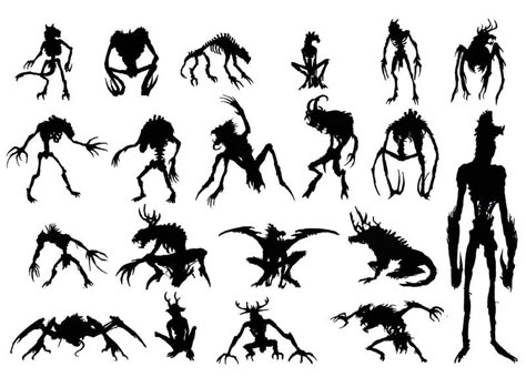 Wendigo Silhouette, Creature Silhouette, Monster Silhouette, Wendigo Tattoo, Wendigo Art, Mythical Creature Art, Shadow Monster, Dragon Silhouette, Alien Character