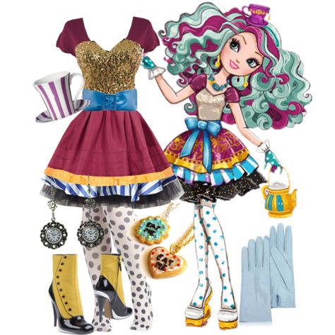 Ever After High Fashion, Vampire Looks, Elegant Vampire, Creative Halloween Costume Ideas, Gold Ball Gown, Halloween Costume Inspiration, Madeline Hatter, Short Yellow Dress, Trending Diy