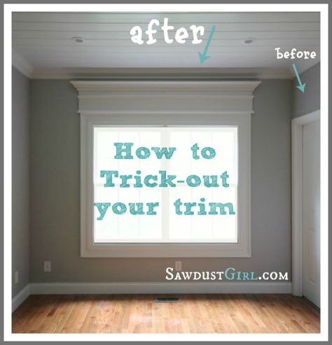 Trick Out your trim molding. Window Molding Trim, Sawdust Girl, Window Casing, Bathroom Window, Trim Molding, Door Trim, Up House, Window Trim, Basement Remodeling