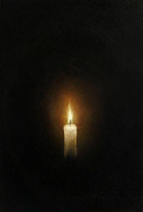 Candle In The Dark, Dark Paintings, Creation Art, Painted Candles, Candle Art, Chiaroscuro, Light Painting, Art Oil, Light Art