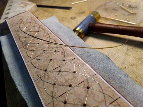 Wire Inlay In Wood, Guitar Inlay, Luthier Guitar, Inlay Design, Custom Electric Guitars, Wood Images, Guitar Building, Carving Designs, Custom Guitars