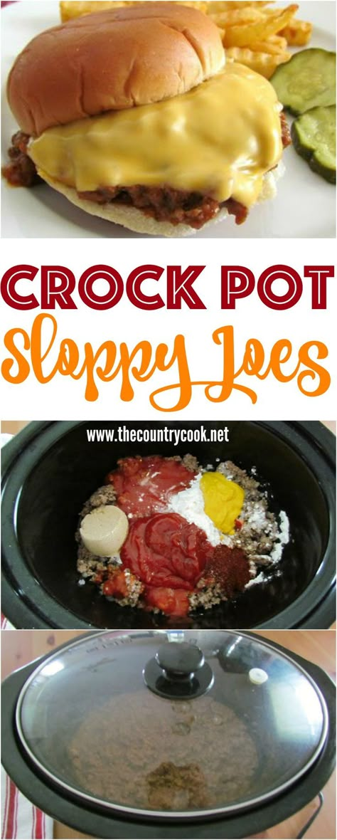 Homemade Crock Pot Sloppy Joe recipe from The Country Cook Crock Pot Sloppy Joe, Sloppy Joe Recipe Crock Pot, Crock Pot Sloppy Joes, Slow Cooker Sloppy Joes, Sloppy Joe Recipe, Crock Pot Food, Coconut Dessert, Joe Recipe, Sloppy Joes Recipe