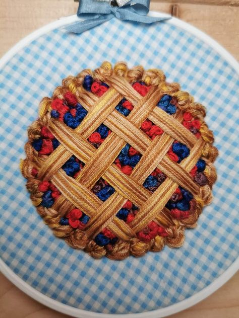 Anger Outlet, Sweets Embroidery, Pie Embroidery, Cookie Embroidery, Food Embroidery, Embroidery Lessons, Easy Crochet Stitches, Handmade Inspiration, Felt Embroidery