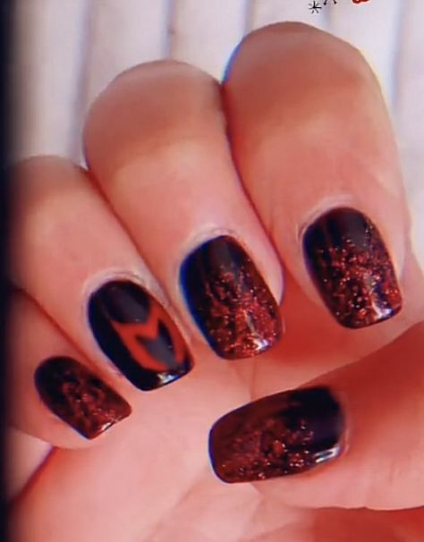 Wanda Inspired Nails, Wanda Maximoff Inspired Nails, Agatha Harkness Inspired Nails, Scarlet Witch Inspired Nails, Wanda Vision Nails, Scarlett Witch Nails, Wanda Maximoff Nails Designs, Captain Marvel Nails, Scarlet Witch Nails Designs