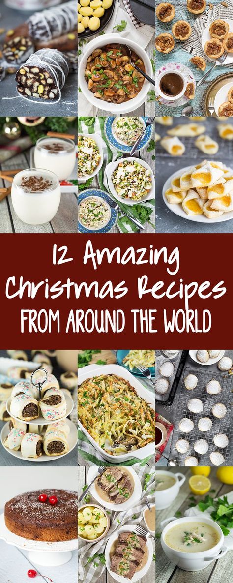 12 Amazing Christmas Recipes From Around The World for your holiday table. Everything from drinks and desserts to main dishes! #Christmas | http://cookingtheglobe.com Mason Jar Gifts For Christmas, Creative Christmas Food, Christmas Main Dishes, Traditional Christmas Food, Around The World Food, Recipes From Around The World, Christmas Eve Dinner, Holiday Recipes Christmas, Christmas Food Dinner