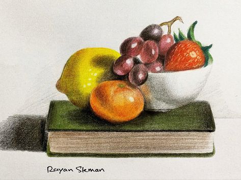 Still Life Soft Pastel Drawing, Still Life Drawing With Pencil Colour, Still Life Drawing Colour Oil Pastel, Colour Pencil Still Life Drawings, Still Life Colour Pencil, Still Lives Drawing, Color Pencil Still Life, Still Life Drawing Colour, Sketch Still Life