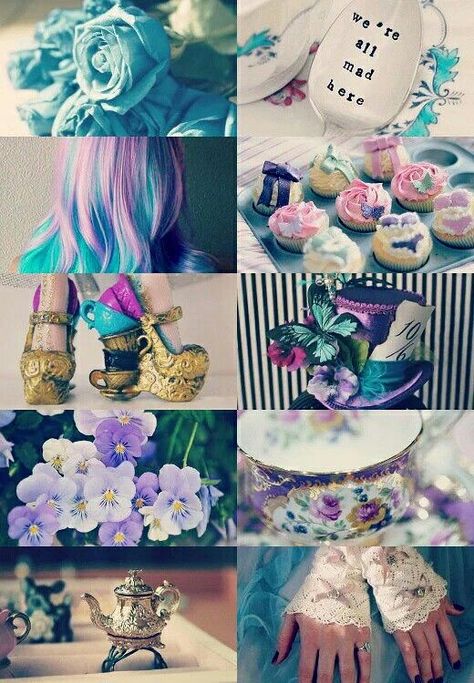 Mad Hatter mood board Madeline Hatter, Princess Inspired Outfits, Alice In Wonderland Aesthetic, The Mad Hatter, Nail Pops, Apple White, Beautiful Collage, Ever After High, Aesthetic Collage