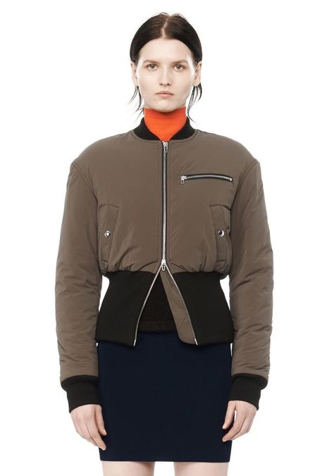 CROPPED PUFFER BOMBER | Jackets And Outerwear | Alexander Wang Official Site Ready To Wear Fashion, Bomber Jackets, Accessories Bags, T By Alexander Wang, Bags Shoes, Outerwear Women, Alexander Wang, Outerwear Jackets, Puffer