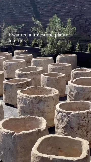 Papercrete Planters, Limestone Planter, Faux Limestone, Hypertufa Projects, Large Concrete Planters, Spanish Beach, Stump Ideas, Diy Cement Planters, Cement Ideas