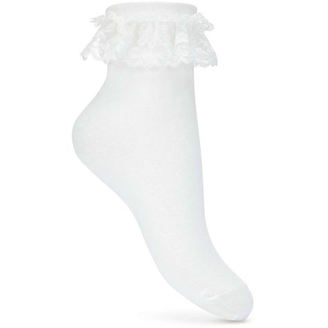 Miss Selfridge Lace Frill Sock ($5) ❤ liked on Polyvore featuring intimates, hosiery, socks, white, lace socks, miss selfridge, ruffle socks, frilly socks and white frilly socks White Ruffle Socks Outfit, White Ruffle Socks, White Frilly Socks, White Tights Outfit, Lace Ruffle Socks, White Lace Socks, Lacy Socks, Girls Formal Shoes, Socks Ruffle