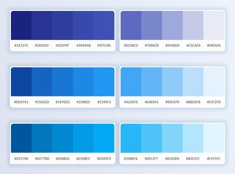 Set of trendy blue pantone color palette... | Premium Vector #Freepik #vector Pallete Color Blue, Blue Pallet Color, Blue Colour Combinations, Pantone Color Palette, Rgb Blue, Blue Pallets, Logo Design Color Palette, Blue Pantone, Colour Codes