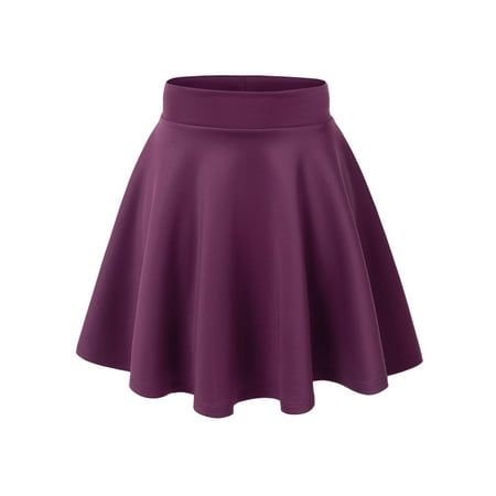 This versatile skater skirt is a must to make an amazing outfit. You can wear it in any occasion - school, office, dates, and parties Size: S.  Color: Purple.  Gender: female.  Age Group: adult. Skater Skirt Outfit, Midi Skater Skirt, Army Green Skirt, Womens Skirt Outfits, Flared Skater Skirt, Black Skater Skirts, Mini Skater Skirt, Peplum Tops, Basic Skirt