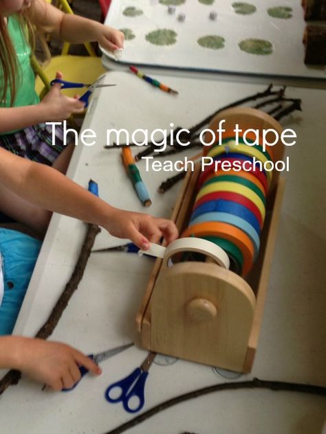 The magic of tape – Teach Preschool Teach Preschool, Colored Tape, Preschool Fine Motor, Classroom Organisation, Preschool Class, Grande Section, Teaching Preschool, Fine Motor Activities, Roll Holder