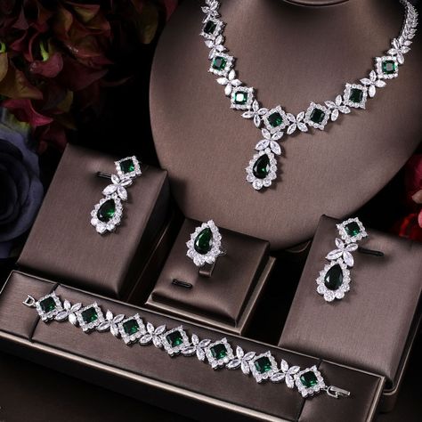 janekelly cubic zirconia necklace bracelet earrings and ring 4pcs dubai full Wedding jewelry set for women bridal|Jewelry Sets| - AliExpress Crystal Wedding Jewelry, Diamond Jewelry Set, Fancy Jewelry Necklace, Earrings Luxury, Expensive Jewelry Luxury, Jewelry Set Design, Bridal Diamond Jewellery, White Stones, Diamond Jewelry Designs