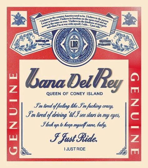 Lana Del Rey lyrics to my FAVE SONG of hers 'Ride'. LOVE LANA!!!!! ❤️❤️❤️ Lana Del Rey Ride, Americana Aesthetic, Lana Del Rey Lyrics, Lyric Poster, Brooklyn Baby, Vintage Americana, Lana Del Ray, Coney Island, Room Posters