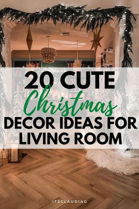 If you’re looking for unique Christmas decor ideas you can easily try, definitely check these out. This girl shows you the best apartment Christmas decor ideas! Living Room Xmas Lights, Decorating Basement For Christmas, Several Christmas Trees In One Room, Christmas Decor Ideas Inside The House, Christmas Wreath Wall Decor Living Room, Christmas Decor Salon Ideas, Great Room Christmas Decor, Cute Indoor Christmas Decor, Christmas Theme Room Ideas