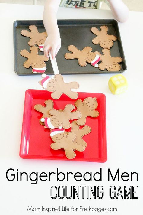 Gingerbread Game; for counting & visual assert for sorting/grouping or even making a matching game Gingerbread Infant Activities, Gingerbread Man Activities For Toddlers, Gingerbread Week Preschool, Gingerbread Activities For Toddlers, Gingerbread Preschool Activities, Gingerbread Activities For Preschool, Gingerbread Kids Crafts, Prek Gingerbread, Gingerbread Preschool