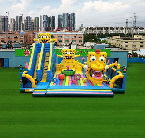 Spongebob Water, Inflatable Water Slides, Spongebob Birthday Party, Party Inflatables, Spongebob Party, Holiday Inflatables, Spongebob Birthday, Inflatable Bouncers, Water Games