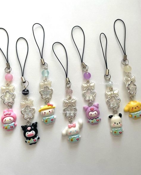 sanrio phone charms ♡ ────୨ৎ──── — ♡ ✧ my melody - $7 ✧ kuromi (black) - $7 ✧ hello kitty - $7 ✧ cinnamon roll - $7 ✧ kuromi (purple) - $7 ✧ pochacco - $7 ✧ pompompurin - $7 —— ۫꣑ৎ *all items are 10% off for ERHS students * price does not include shipping ⋆˚࿔ payment methods 𝜗𝜚˚⋆ ⌗ apple pay, cash app, venmo & cash read info highlight to purchase ! ✉️ . . . #smallbusiness #beadedjewelry #sanrio #sanriophonecharms #phonecharms #beadedphonecharms #sanriocharacters #hellokittycharms #...