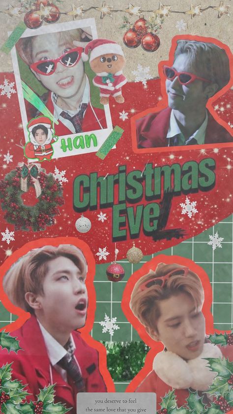 💚han christmas eveL wallpaper (6/8) <made by me layla_staa on shuffles> please use creds #skz #han #hanjisung #christmaseveL #kpop #kpopwallpaper #christmas #christmaseveLwallpaper #skzwallpaper Christmas K Pop Wallpaper, Han Jisung Christmas Wallpaper, Christmas Evel Skz Wallpaper, K Pop Christmas Wallpaper, Stray Kids Wallpaper Christmas, Christmas Kpop Wallpaper, Han Jisung Christmas, Christmas Evel Skz, Stray Kids Christmas Wallpaper