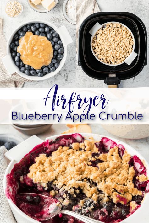 Air Fryer Blueberry, Air Fryer Recipes Dessert, Quick Dessert Recipes, Quick Dessert, Air Fried Food, Air Fryer Oven Recipes, Blueberry Crumble, Dessert Easy, Crumble Recipe